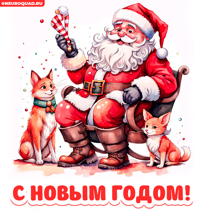Красивые открытки Любимому с Новым годом 2024, гифки с поздравлениями 1