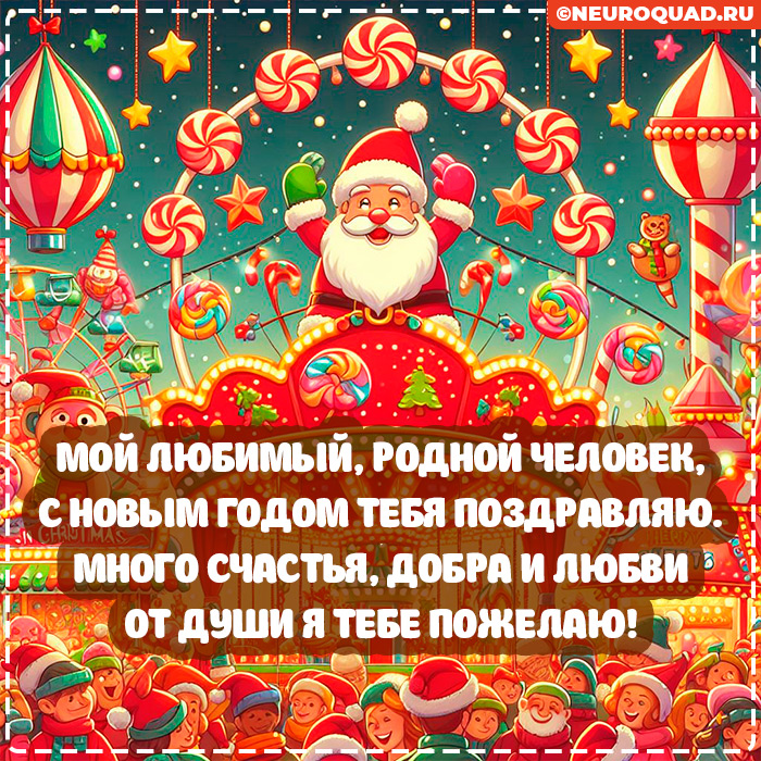Красивые открытки Любимому с Новым годом 2024, гифки с поздравлениями 5