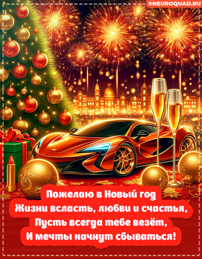 Красивые открытки Мужчине с Новым годом 2024, гифки с поздравлениями 5