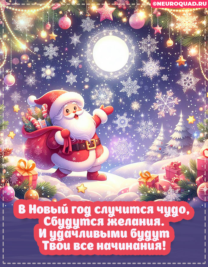 Красивые открытки Папе с Новым годом 2024, гифки с поздравлениями 9