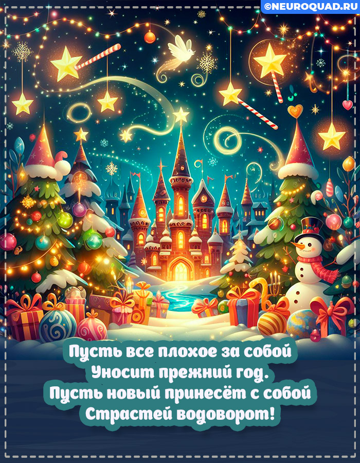Красивые открытки Папе с Новым годом 2024, гифки с поздравлениями 10