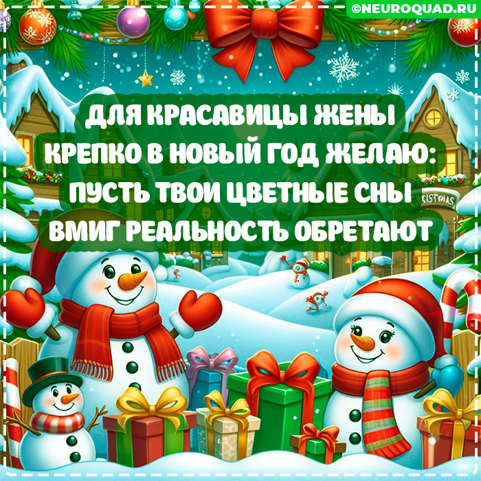 Красивые открытки Жене с Новым годом 2024, гифки с поздравлениями 4