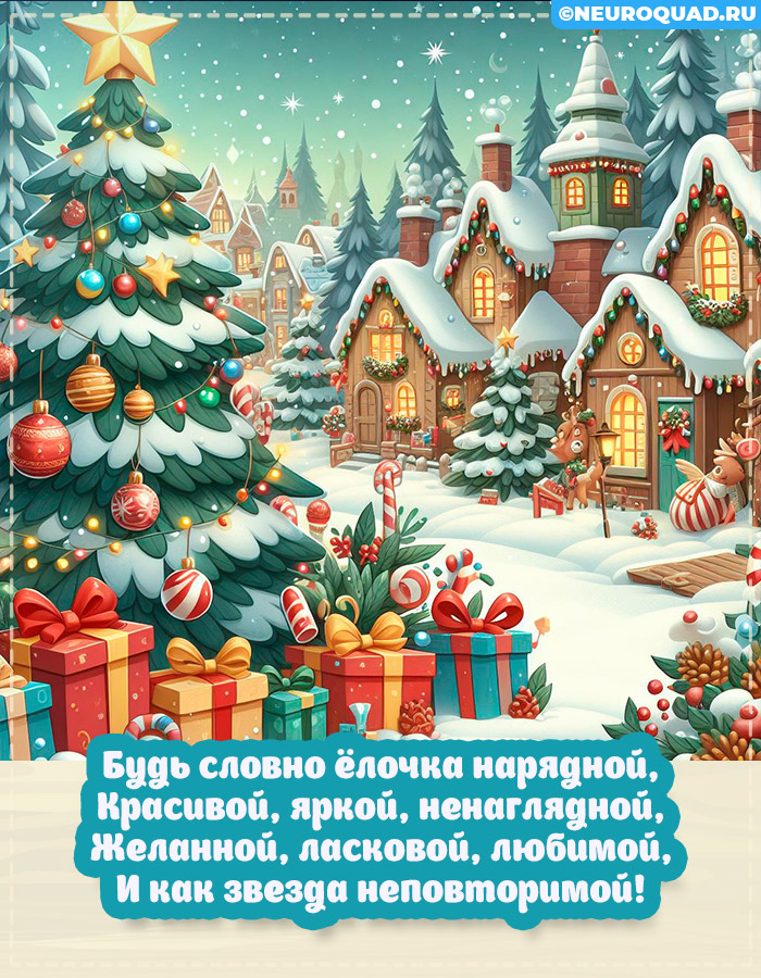 Красивые открытки Женщине с Новым годом 2024, гифки с поздравлениями 11